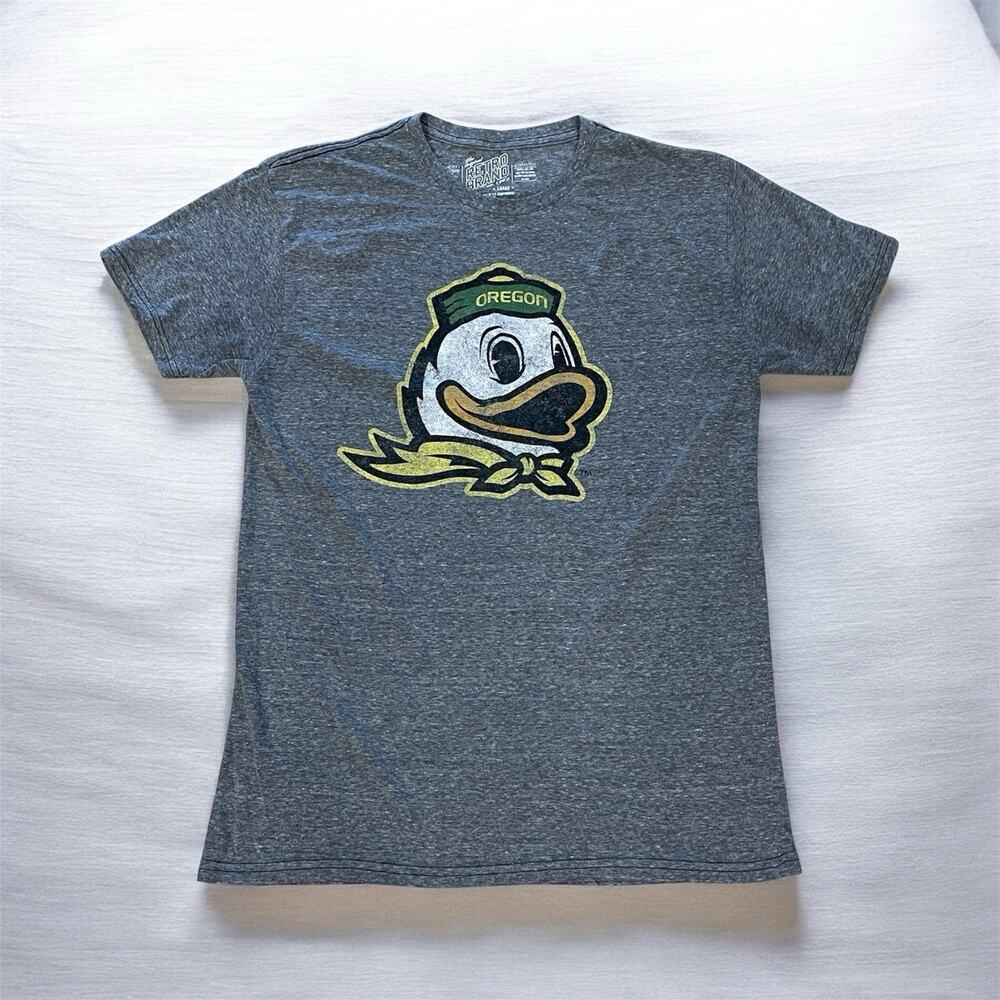 Retro Brand Oregon Ducks Men's T-Shirt Size Large Gray Short Sleeve NCAA Sports